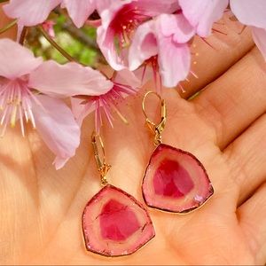 💖SOLD💖! 14k GOLD RUBELLITE WATERMELON TOURMALINE EARRINGS!